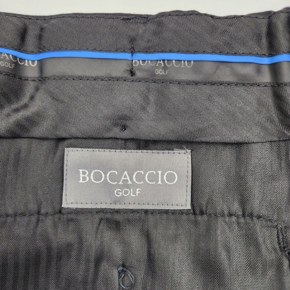 Bocaccio Golf Men's 36 Pleated Front Shorts Super 120's Black Rayon/poly - Picture 5 of 7